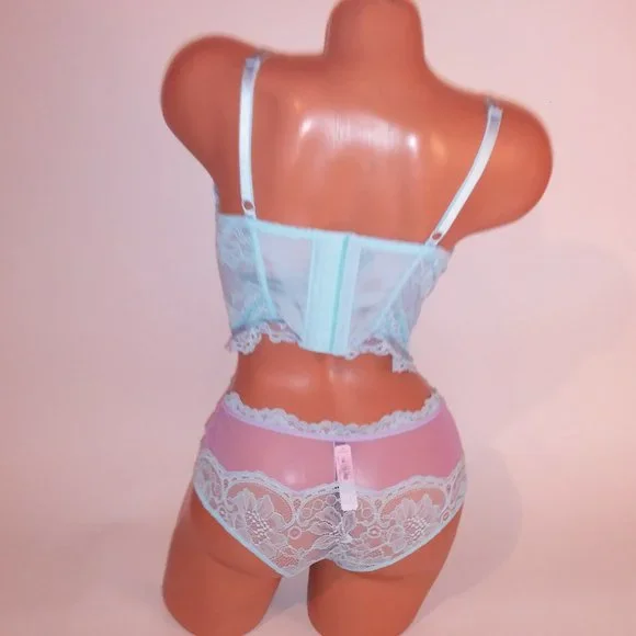 Victoria Secret Bra Set 36C Bombshell Push Up Medium Cheeky Panty Light …
